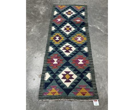 A Maimana Kilim carpet runner. 1.81m x 0.63m