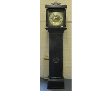 A mid 18th century lacquered, eight day longcase clock by Tho Bradford, London, having a brass dial, silvered chapter ring, R