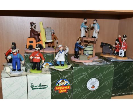 SEVEN BOXED ROBERT HARROP 'THE CAMBERWICK GREEN COLLECTION' FIGURES AND GROUPS, comprising CGS04 Captain Snort with the canno