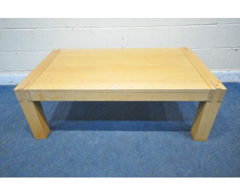 KAREL MINTJENS, A LARGE LIGHT OAK 'SALONTAFEL' COFFEE TABLE, length 130cm x depth 76cm x height 36cm (condition report: surfa