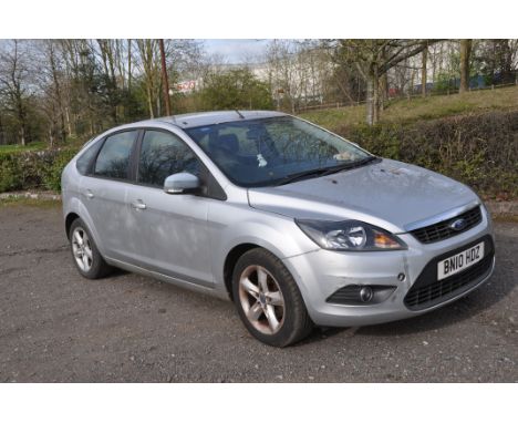 A 2010 FORD FOCUS ZETEC 100 5 door HATCHBACK in silver, first registered 23/07/2010 under number BN10 HDZ, 1 previous keeper,