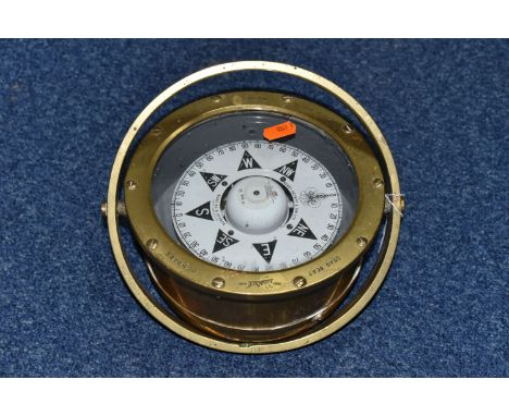 A SHIP'S BRASS COMPASS,  made by Henry Brown &amp; Son Ltd for Capt. O.M Watts No. 1872, stamped  'Dead Beat Compass 'Sestral