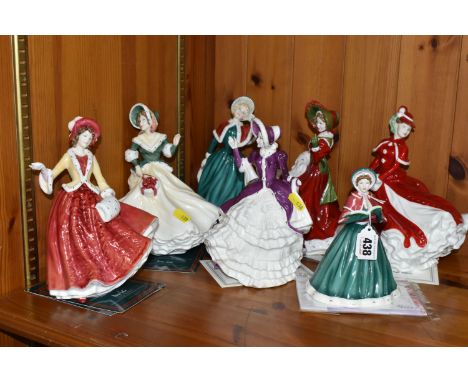 A GROUP OF SEVEN ROYAL DOULTON CHRISTMAS FIGURINES, comprising HN5168 'On The First Day Of Christmas', HN4552 'Christmas Day 