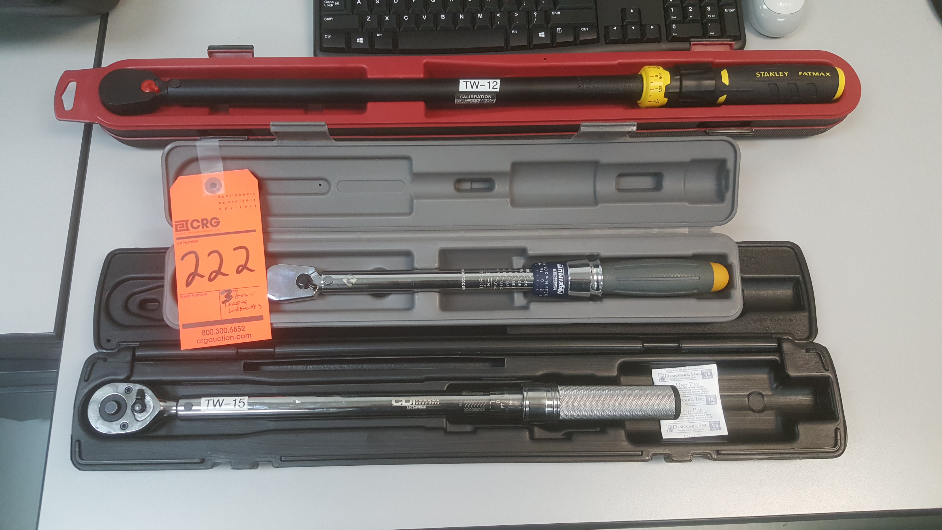 (3) ass't (1) STANLEY Fatmax torque wrench, (1) CDI torque wrench, (1) MASTERCRAFT maximum torque