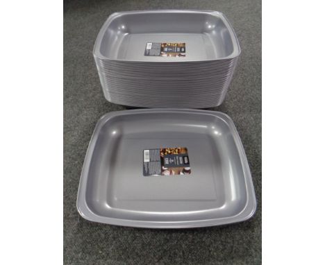 A quantity of non-stick 38 cm roasting trays (new)