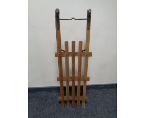 A vintage wooden sledge 