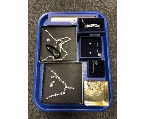 A group of boxed Swarovski jewellery including bangle, bracelet, pendant and matching heart earrings etc, together with furth