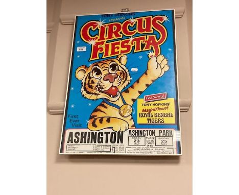 A vintage circus Fiesta poster, 42.5 cm x 60 cm, framed 