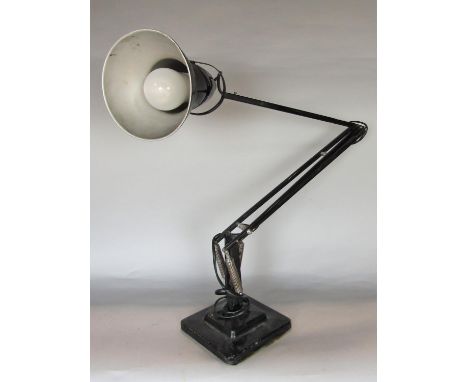 A Herbert Terry anglepoise lamp in a black enamelled colourway 
