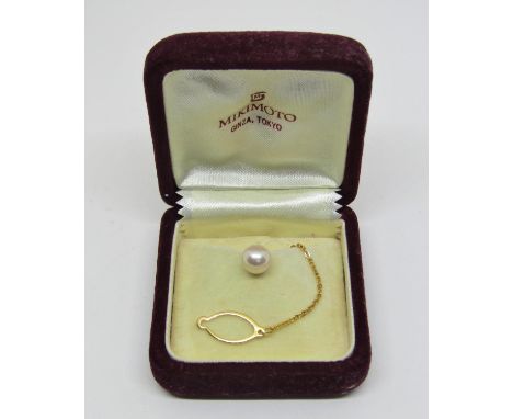 Mikimoto pearl tie pin with box 