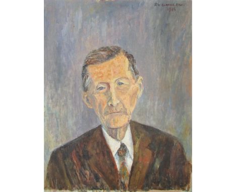 Francois V Clarke Fort (20th century school), shoulder length study of a man in  brown suit and tie, oil on canvas, signed to