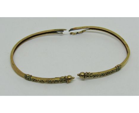 Antique 9ct bangle for repair, 4.1g 