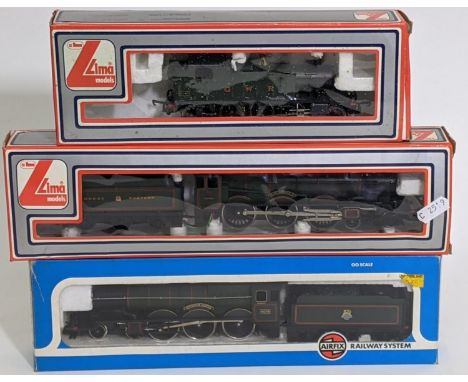 3 boxed OO gauge locomotives including Lima 'King George V' 4-6-0 with tender 205103, Lima GWR 2-6-2 4589 no 5111M and Airfix