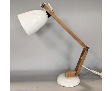 Conran Mac Lamp with adjustable beechwood arm, shade with dent 