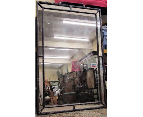 { Option of lots:  2587 } A substantial Georgian style mirror by Louise Bradley, the frame and mirror plate with aged finish,