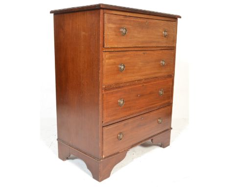 An Edwardian mahogany inlaid secretaire bachelors chest of drawers. Raised on bracket feet with an upright bank of drawers ha