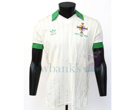 Northern Ireland Football Senior International Adidas Shirt worn by Norman Whiteside in the World Cup. (No. 16). This shirt w