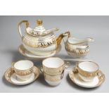 A FLIGHT BARR AND BARR WORCESTER REGENCY PART TEA SERVICE comprising a teapot and cover, cream