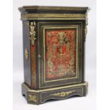 A LATE 19TH CENTURY "BOULLE" PIER CABINET the shaped top with ormolu frieze over a single cut