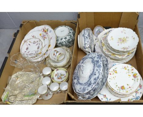 Two boxes of assorted china and glass including Royal Doulton, Royal Crown Derby, Minton, etc. **PLEASE NOTE THIS LOT IS NOT 