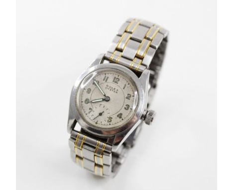 A Gentleman's vintage Rolex Oyster stainless steel wristwatch, the round dial with Arabic numerals and subsidiary dial to six