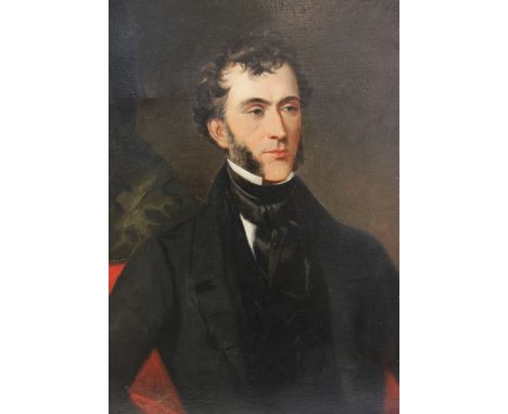 Irish School (19th century),Portrait of a seated Victorian gentleman,Oil on canvas,Indistinctly signed and dated '1848',75cm 
