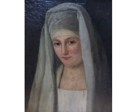 English school (19th century),Portrait of a young nun,Oil on canvas,Unsigned,44cm x 34cm,Framed and glazed