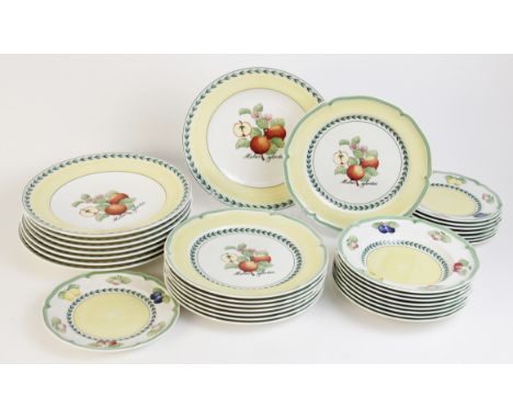A Villeroy & Boch Country Collection part service in the 'French Garden Valence' pattern, comprising: eight soup plates, eigh