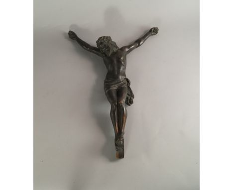 A patinated bronze Corpus Christi, 46cm high

