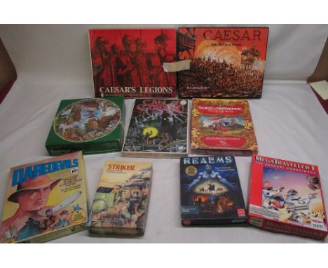 Collection of vintage board games, computer games including Realms, Caesar's Legions, World of Greyhawk etc 