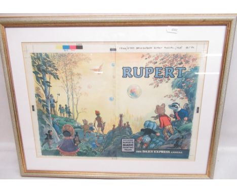 Daily Express print of original artwork drawing for Rupert the Bear Annual 1968