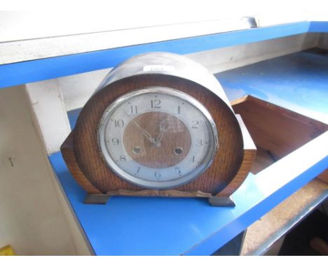 1930's mantel clock, Itrex 30 clocking in machine, reproduction boxing sign and small selection of c.1941 newspapers (qty) 