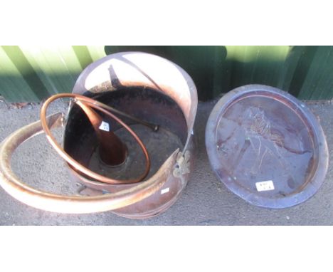 Copper oval Johnnie Walker &amp; Sons Ltd Scotch Whisky distillery drinks tray depicting Johnnie Walker with text "Born 1820,