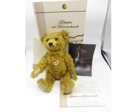 Steiff Side-to-Side teddy bear in golden blonde mohair with working growler mechanism, limited edition no. 385/5000, boxed wi