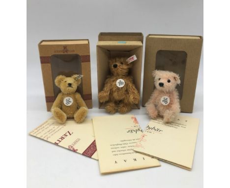 Steiff Club 2001, 2002 and 2003 teddy bears, all boxed with certificates, H7cm (3) 