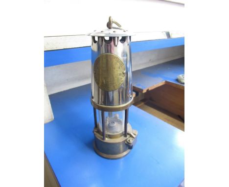 Brass and steel protector lamp and lighting Co Eccles mining lamp No.148 