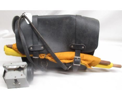 British Rail guards bag, flags and hand-lamp 