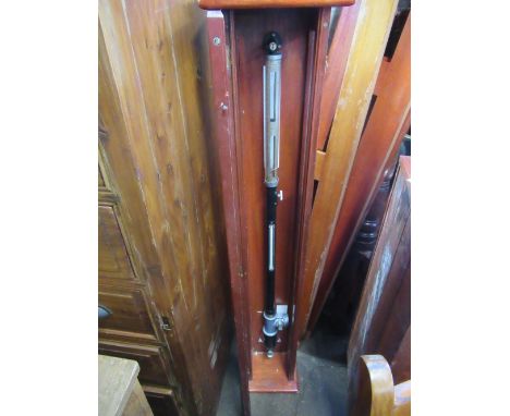 Casella London precision stick barometer no.4889 in glazed case (A/F) W24cm D18cm H125cm 