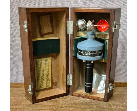 A mahogany cased Kelvin Hughes hand held anemometer 