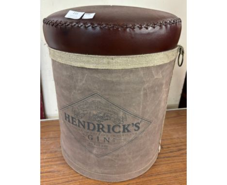 A Hendricks Gin leather topped stool 