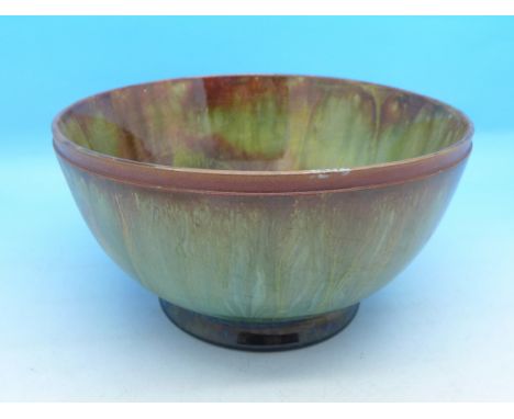 A Linthorpe pottery bowl, attributed to Dr. Christopher Dresser, 13.5cm diameter