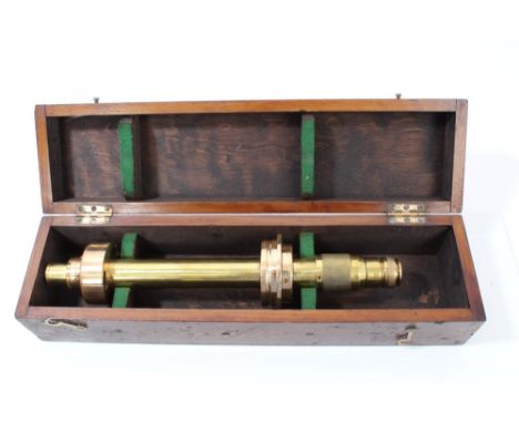 Military Ottway & Co. Ealing, fully brassed telescopic instrument with range 10ft - infinity setting - broad arrow with NPL t