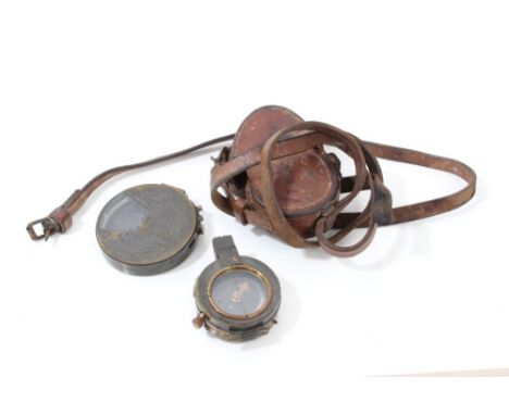 First World War Verniers Patent officers' compass by F. Darton & Co. London, dated 1917, in brown leather case, together with