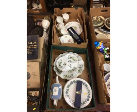 Two boxes china to include Royal Worcester, Coalport etc.