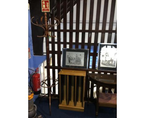 CD rack, half moon table, coat stand etc.