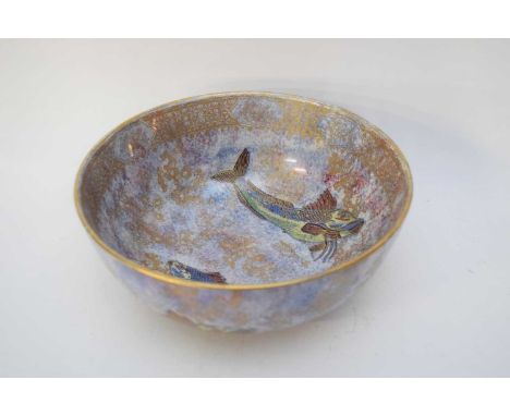 Early Carlton Wilton ware bowl decorated with fish, possibly by Walter Slater