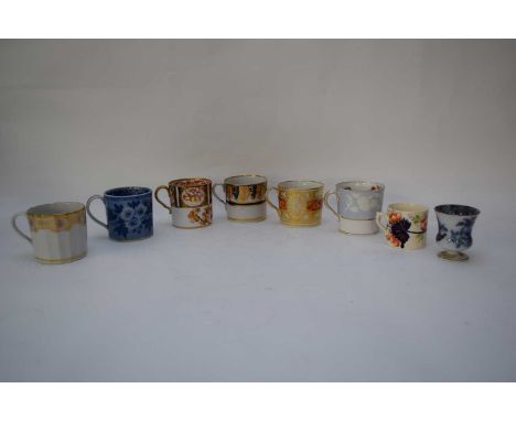 Group of eight English porcelain coffee cans including Spode and Coalport examples, (8)