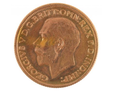 GOLD COIN. GEORGE V SOVEREIGN 1917 P++LIGHT SCRATCHES UNDER MAGNIFICATION