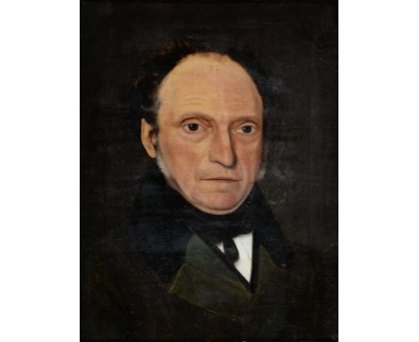 ENGLISH SCHOOL, 19TH C, PORTRAIT OF A GENTLEMAN, OIL ON CANVAS, 40 X 31CM 