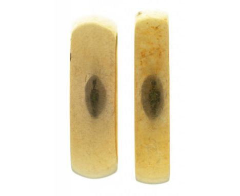 TWO 9CT GOLD WEDDING RINGS, 8G, SIZE N½ AND Q++LIGHT WEAR AND SCRATCHES CONSISTENT WITH AGE